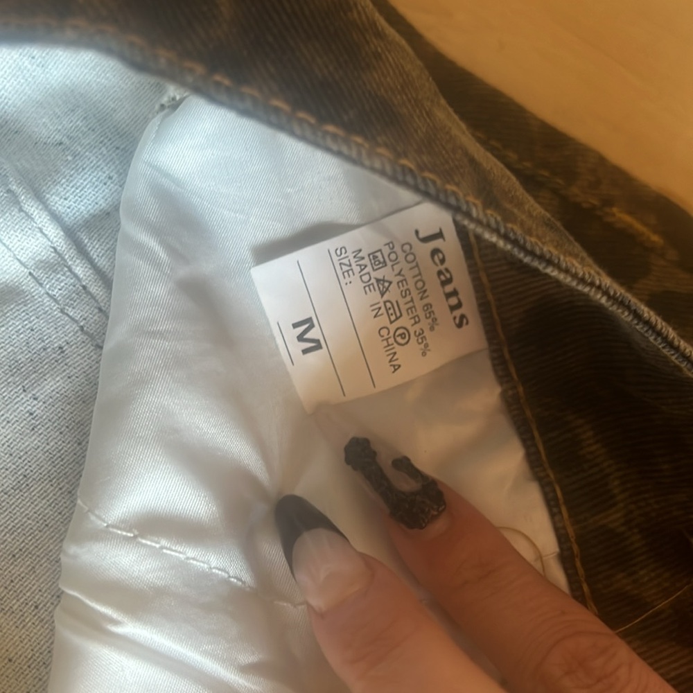 Amazon Leopard Print Flare Jeans - Black and Brown - Picture 3 of 3